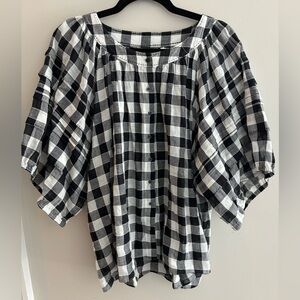 The GREAT. Plaid carriage top size 3 FLAW